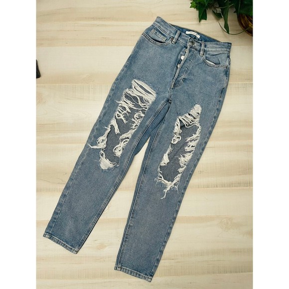 Pacsun Distressed Ultra High Rise Jeans Size 24 - Picture 1 of 5